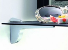 Lot de 2 supports tablette , finition alu mat.