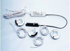 Ensemble kit de 3 spots , inox mat.