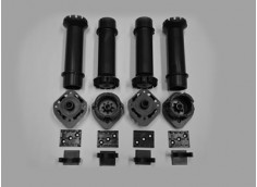 Sachet de quatre pieds PVC hauteur réglable de 14 à 19 cm.