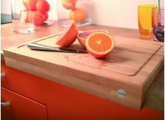 Planche à découper en hêtre à poser sur plan, larg : 45...