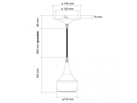 Suspension prise Mercury incluant un éclairage led