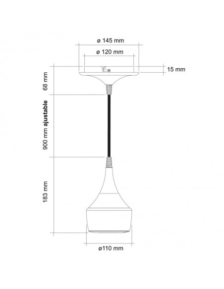 Suspension prise Mercury incluant un éclairage led