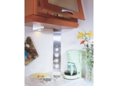 Bloc 4 prises d'angle-réglable en hauteur-inox brossé