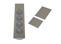 Bloc 4 prises d'angle-réglable en hauteur-inox brossé 2