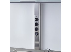 Bloc 4 prises frontal-réglable en hauteur-inox brossé