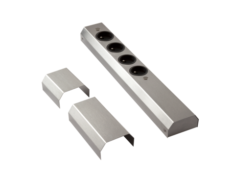 Bloc 4 prises frontal-réglable en hauteur-inox...