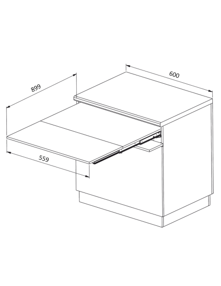 Table escamotable 60 cm