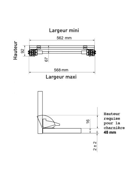 Table escamotable 60 cm